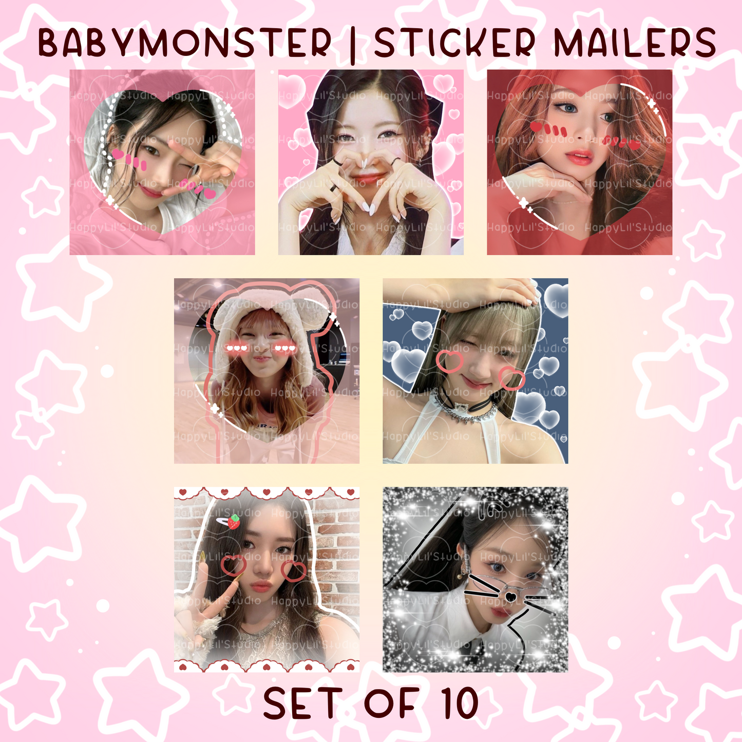 BABYMONSTER Sticker Mailers | Set of 10 | Kpop Stickers