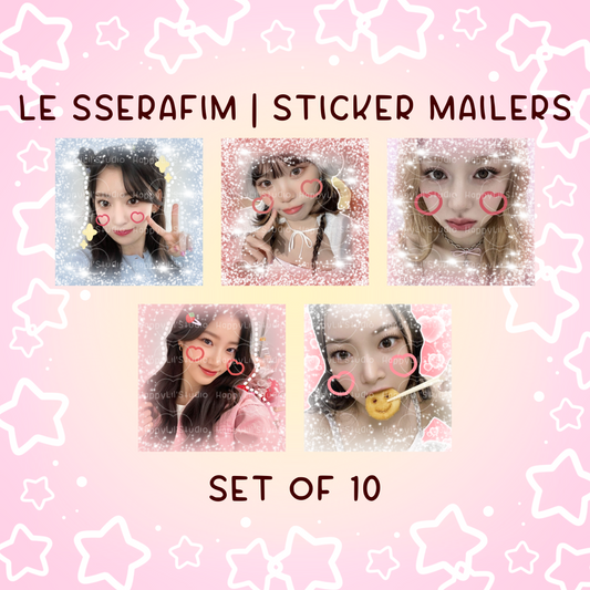 LE SSERAFIM Sticker Mailers | Set of 10 | Kpop Stickers