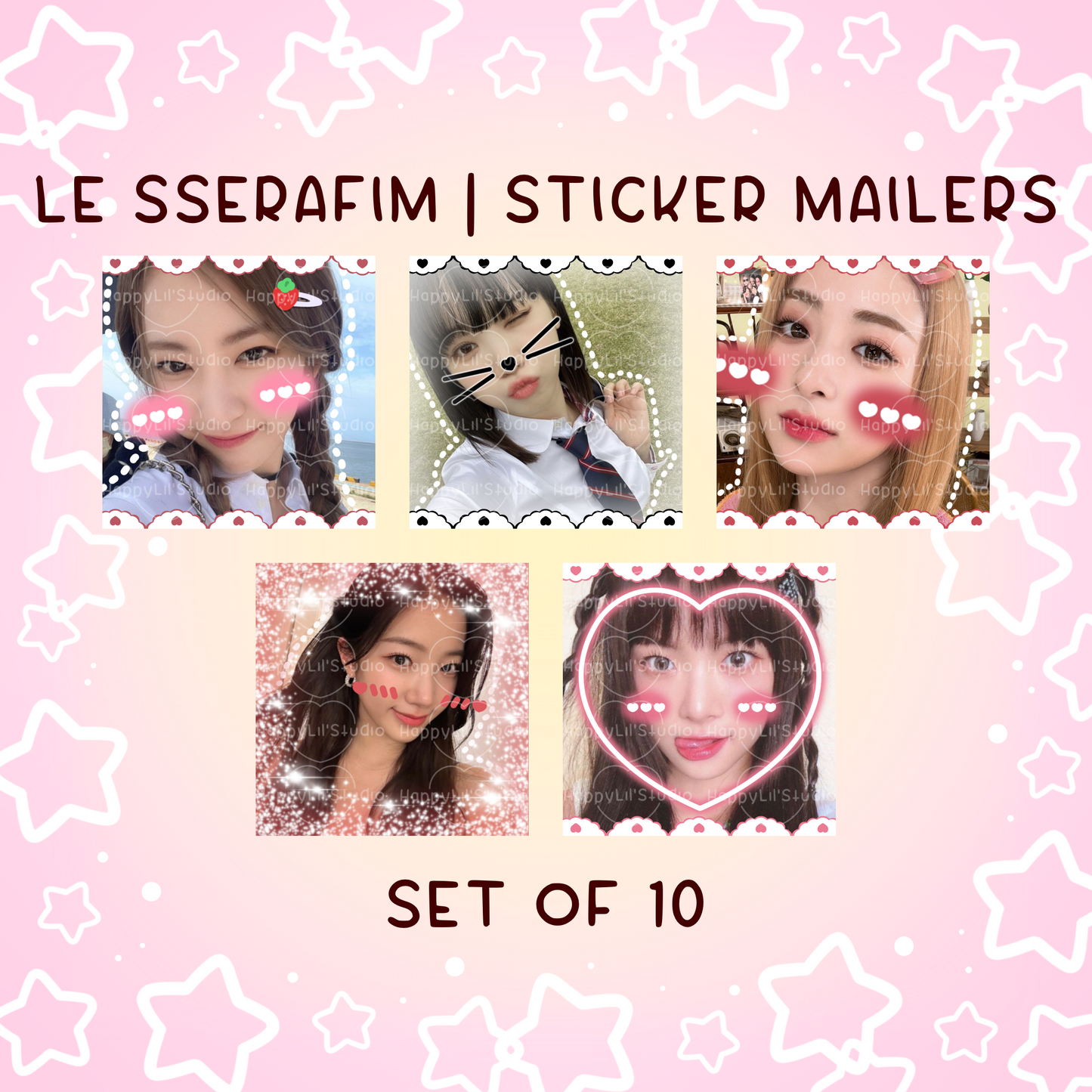 LE SSERAFIM Sticker Mailers | Set of 10 | Kpop Stickers