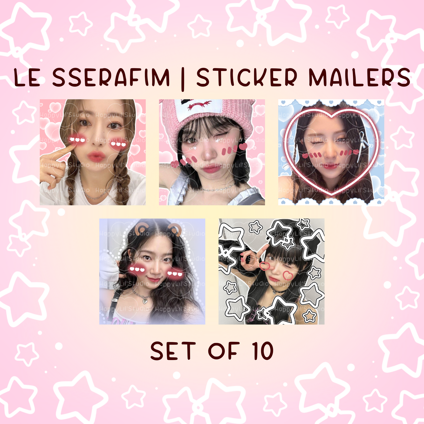 LE SSERAFIM Sticker Mailers | Set of 10 | Kpop Stickers