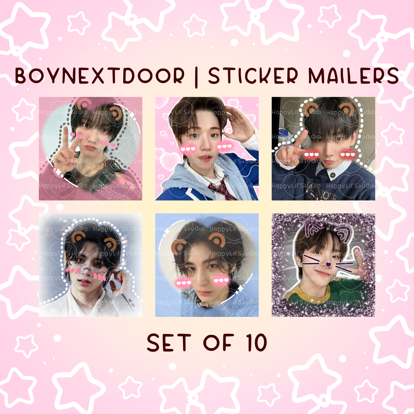 BOYNEXTDOOR Sticker Mailers | Set of 10 | Kpop Stickers