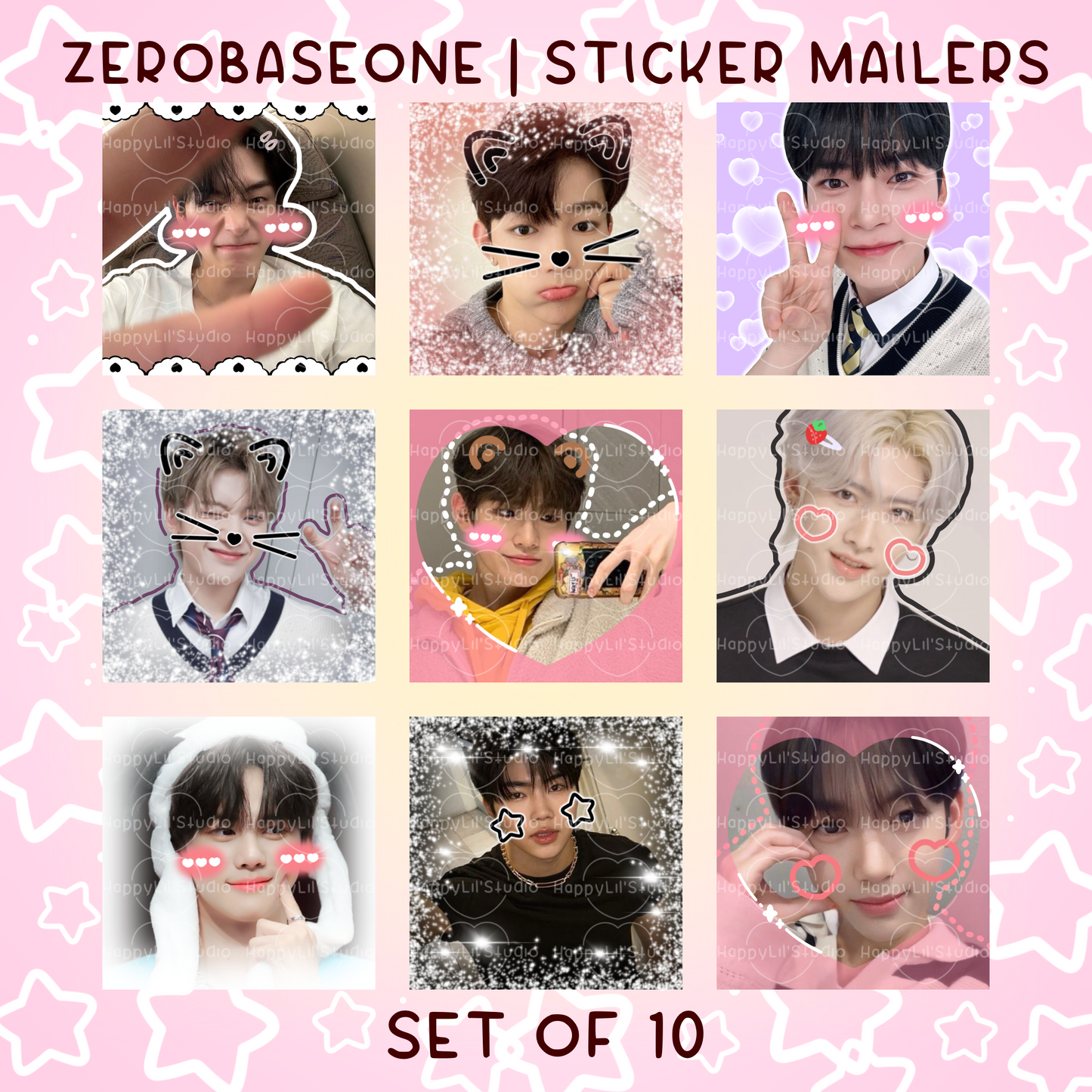 ZEROBASEONE Sticker Mailers | Set of 10 | Kpop Stickers