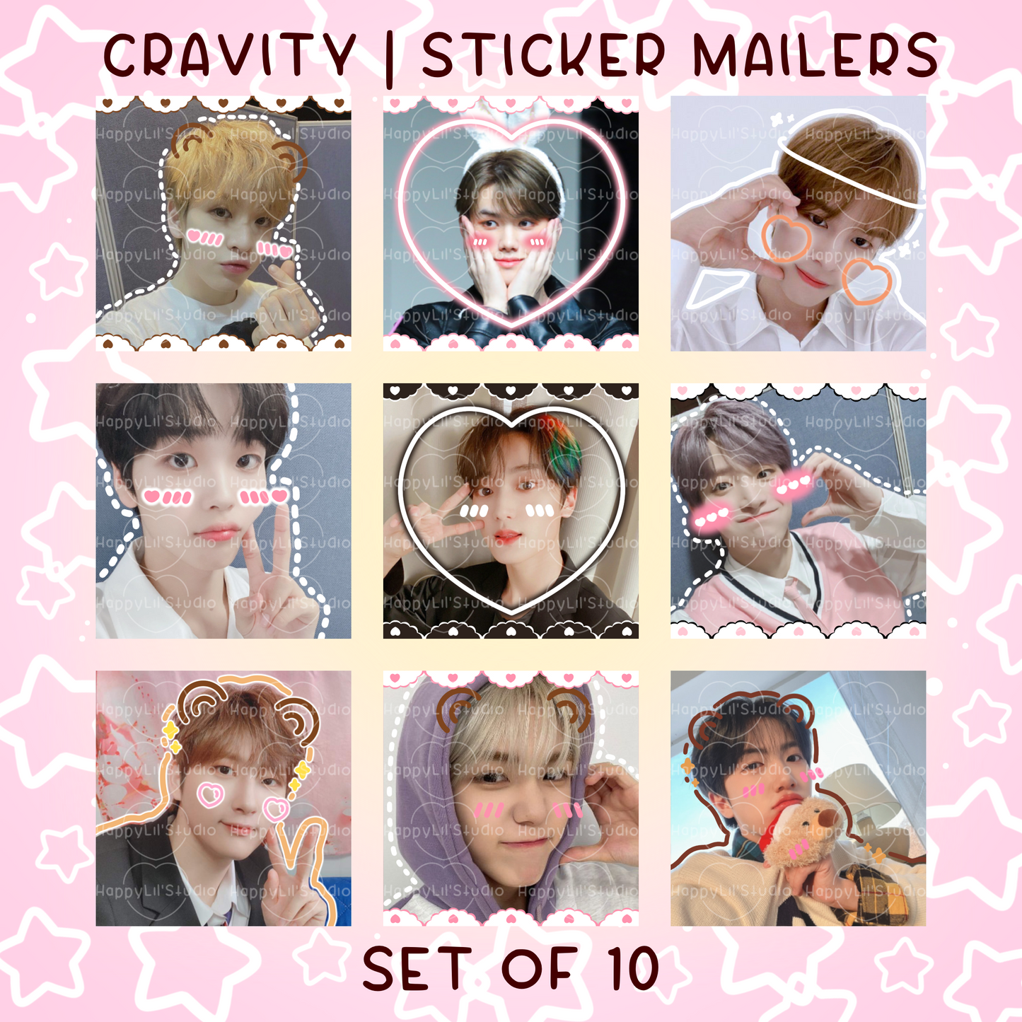 CRAVITY Sticker Mailers | Set of 10 | Kpop Stickers