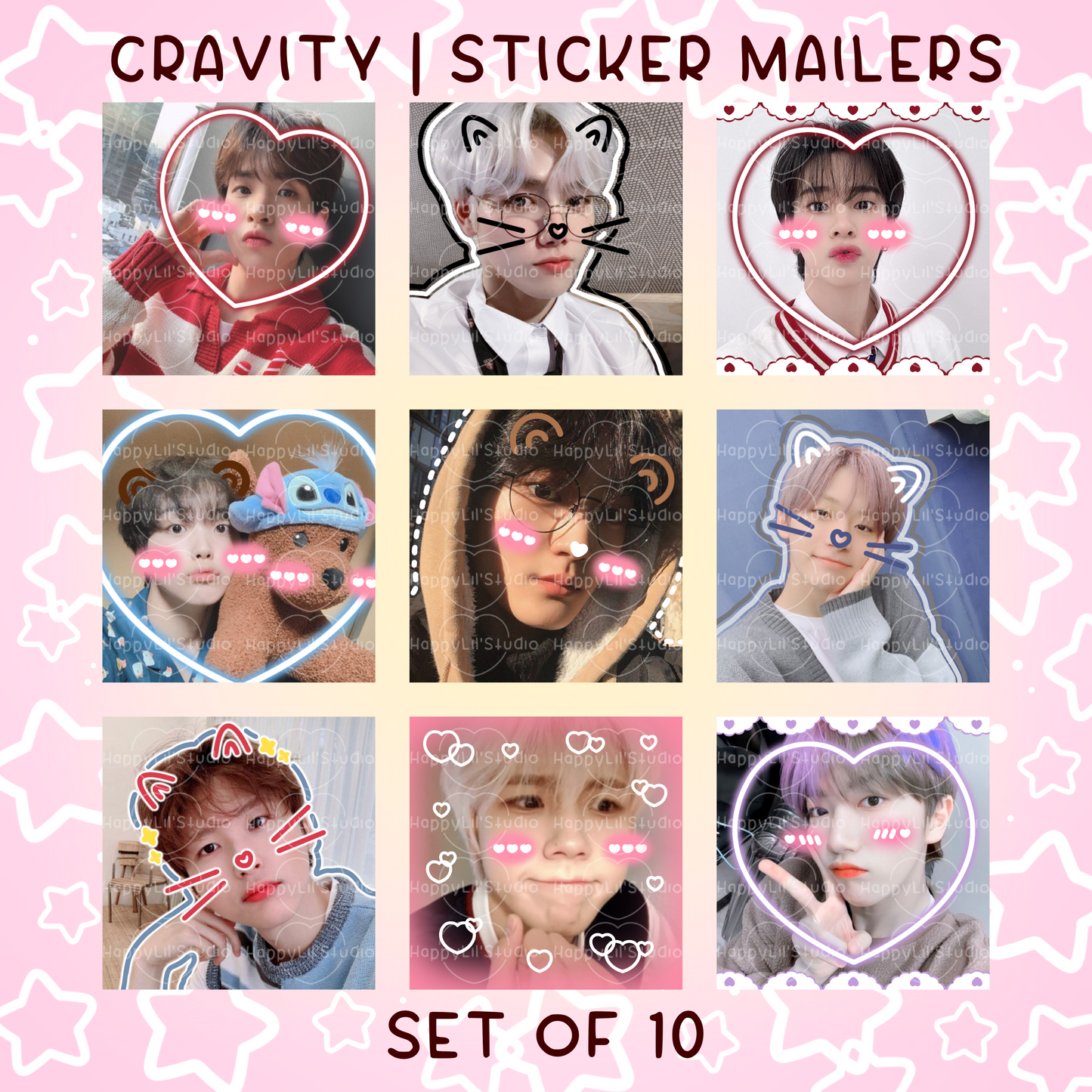 CRAVITY Sticker Mailers | Set of 10 | Kpop Stickers