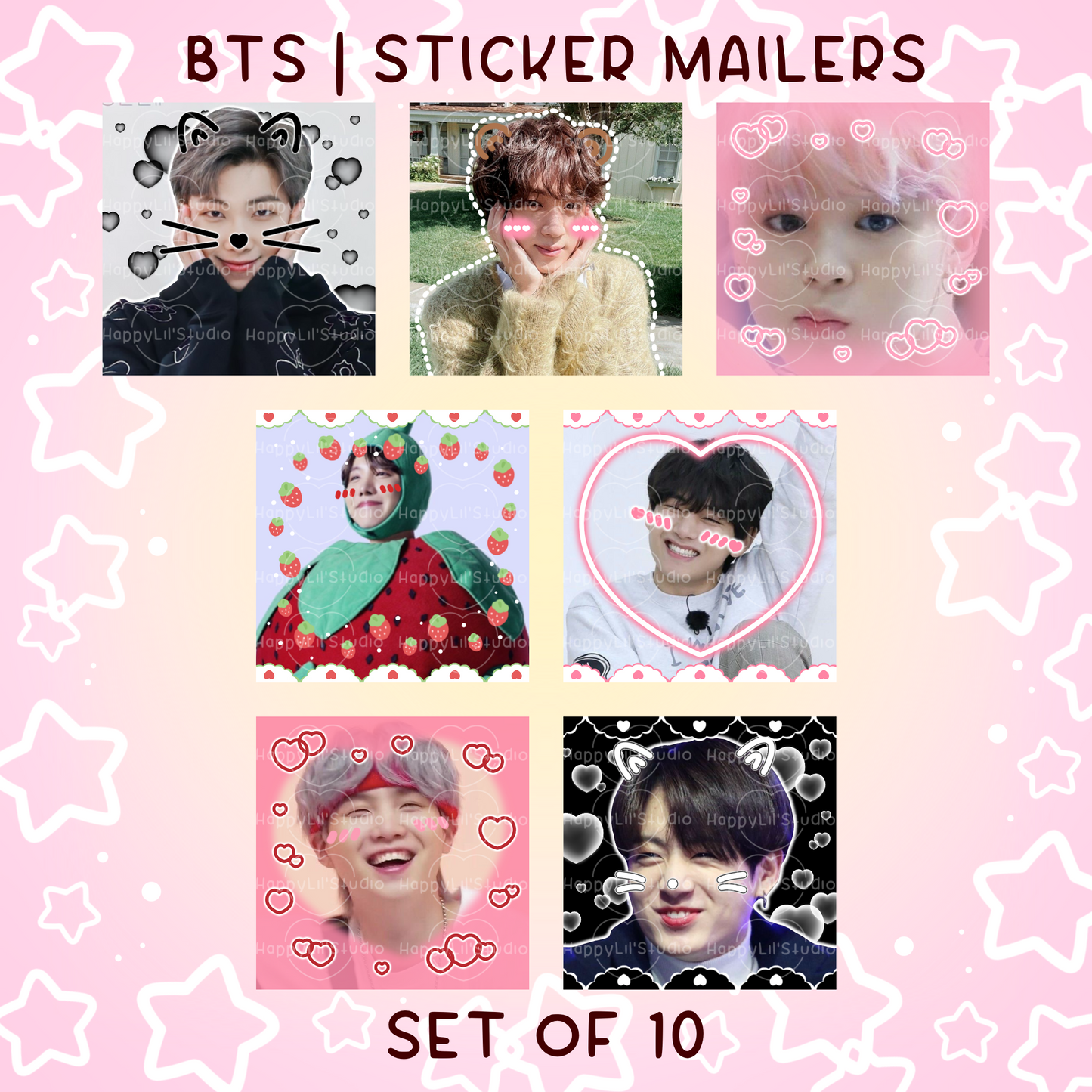 BTS Sticker Mailers | Set of 10 | Kpop Stickers