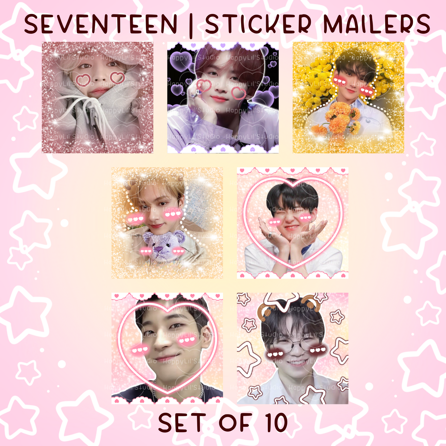 SEVENTEEN Sticker Mailers | Set of 10 | Kpop Stickers