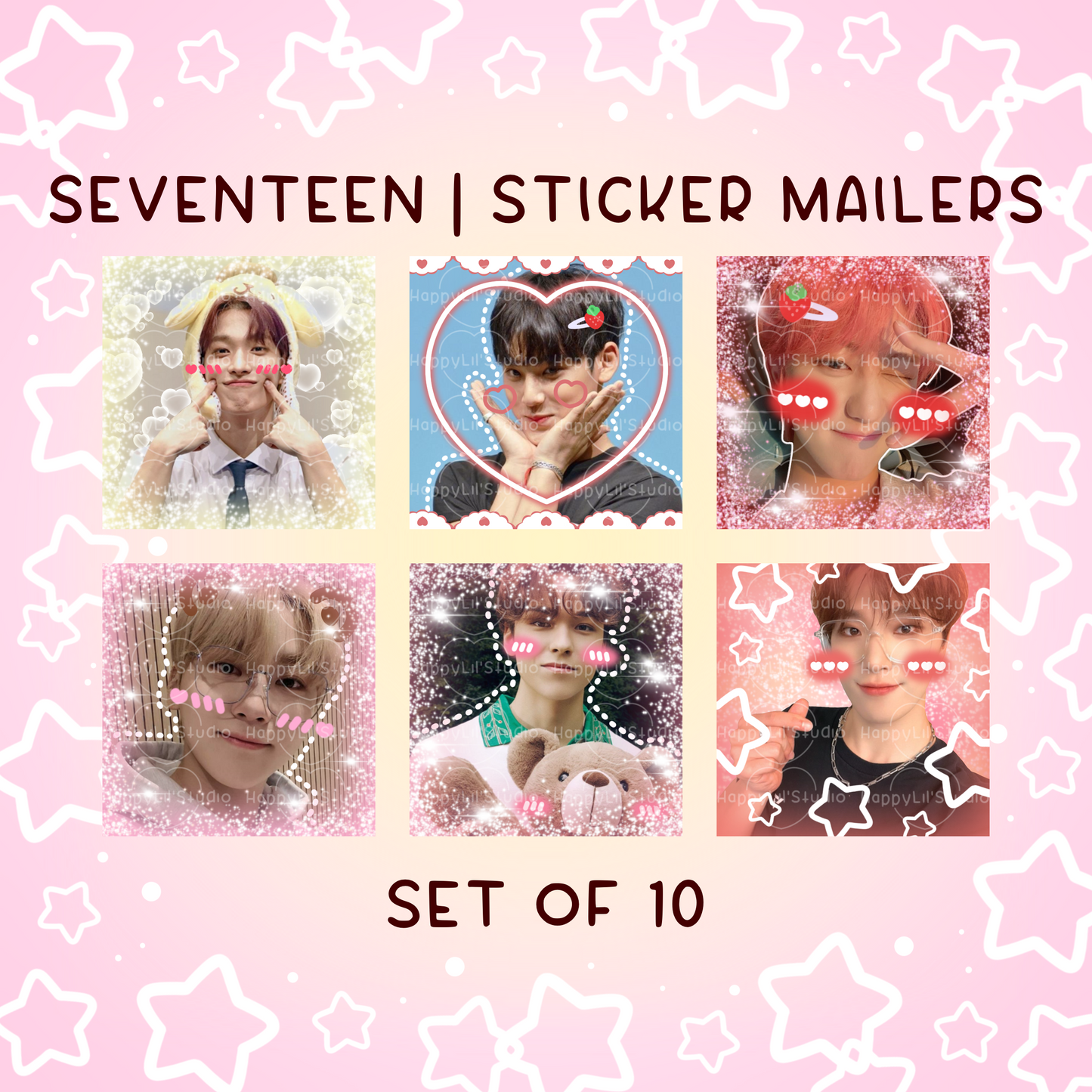 SEVENTEEN Sticker Mailers | Set of 10 | Kpop Stickers