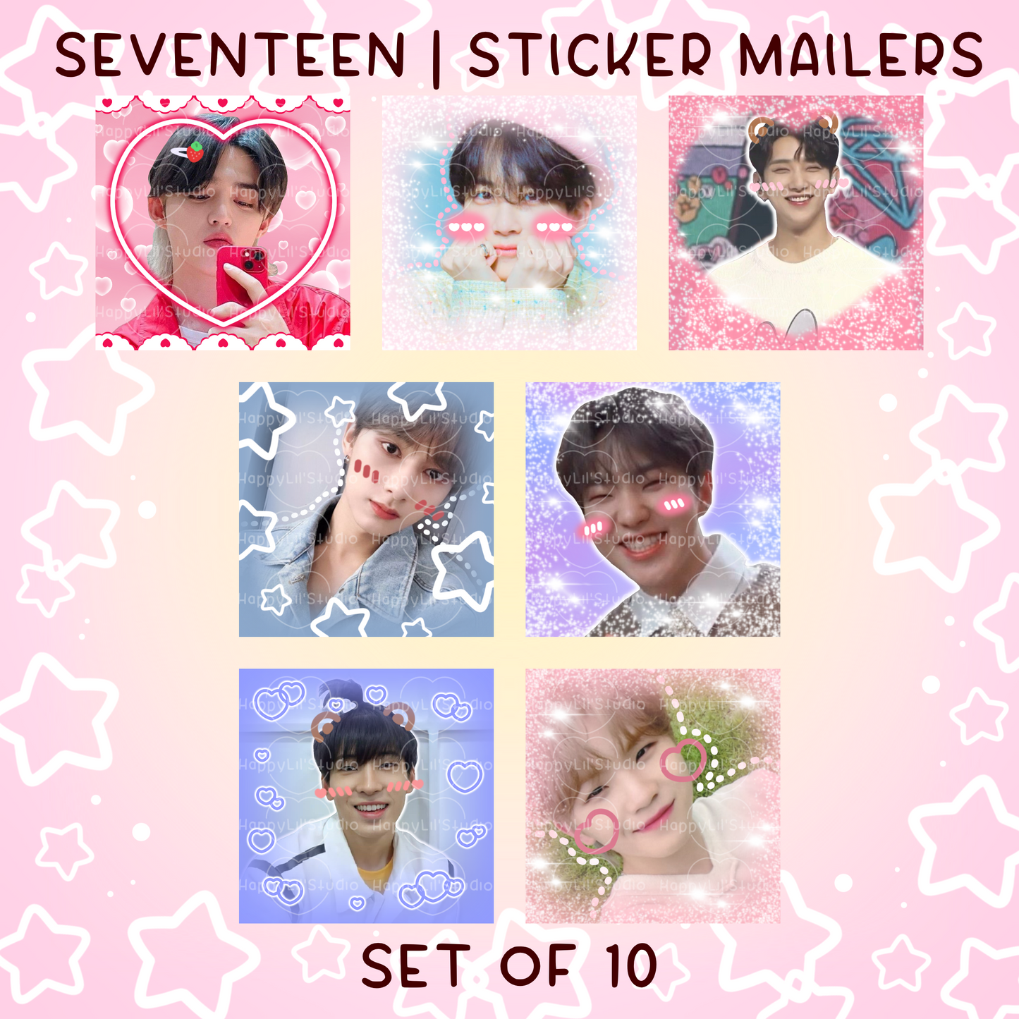 SEVENTEEN Sticker Mailers | Set of 10 | Kpop Stickers