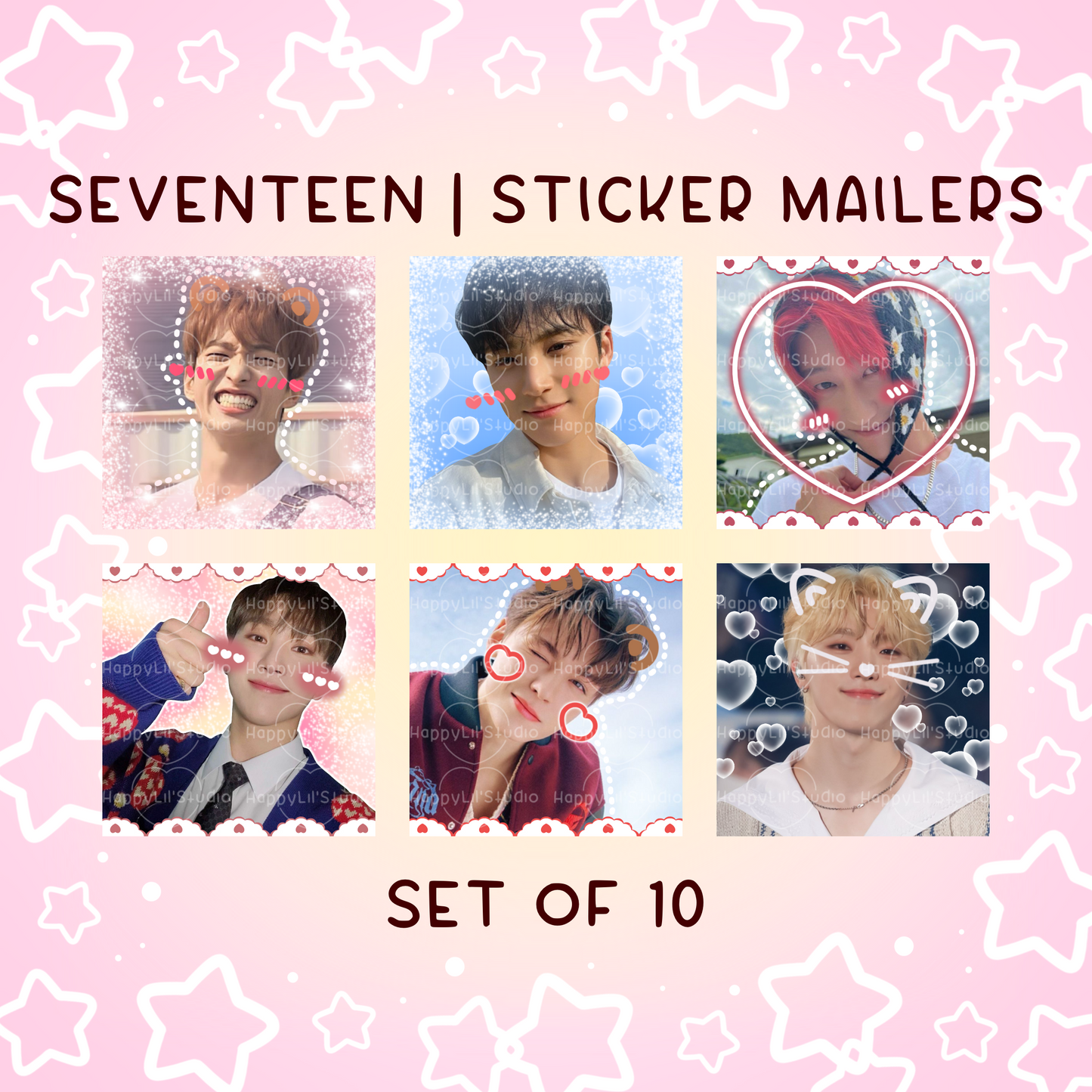 SEVENTEEN Sticker Mailers | Set of 10 | Kpop Stickers