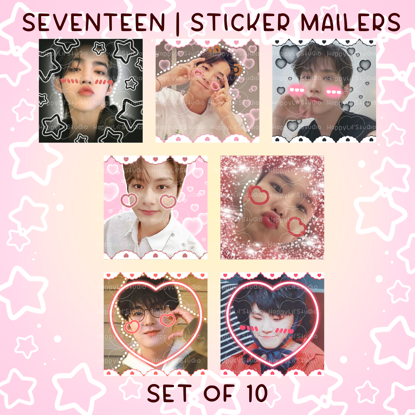 SEVENTEEN Sticker Mailers | Set of 10 | Kpop Stickers