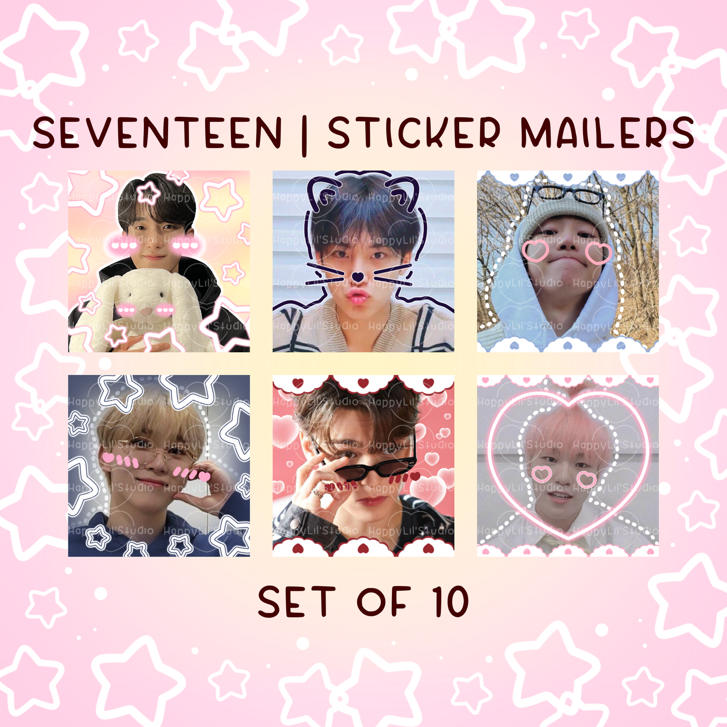 SEVENTEEN Sticker Mailers | Set of 10 | Kpop Stickers