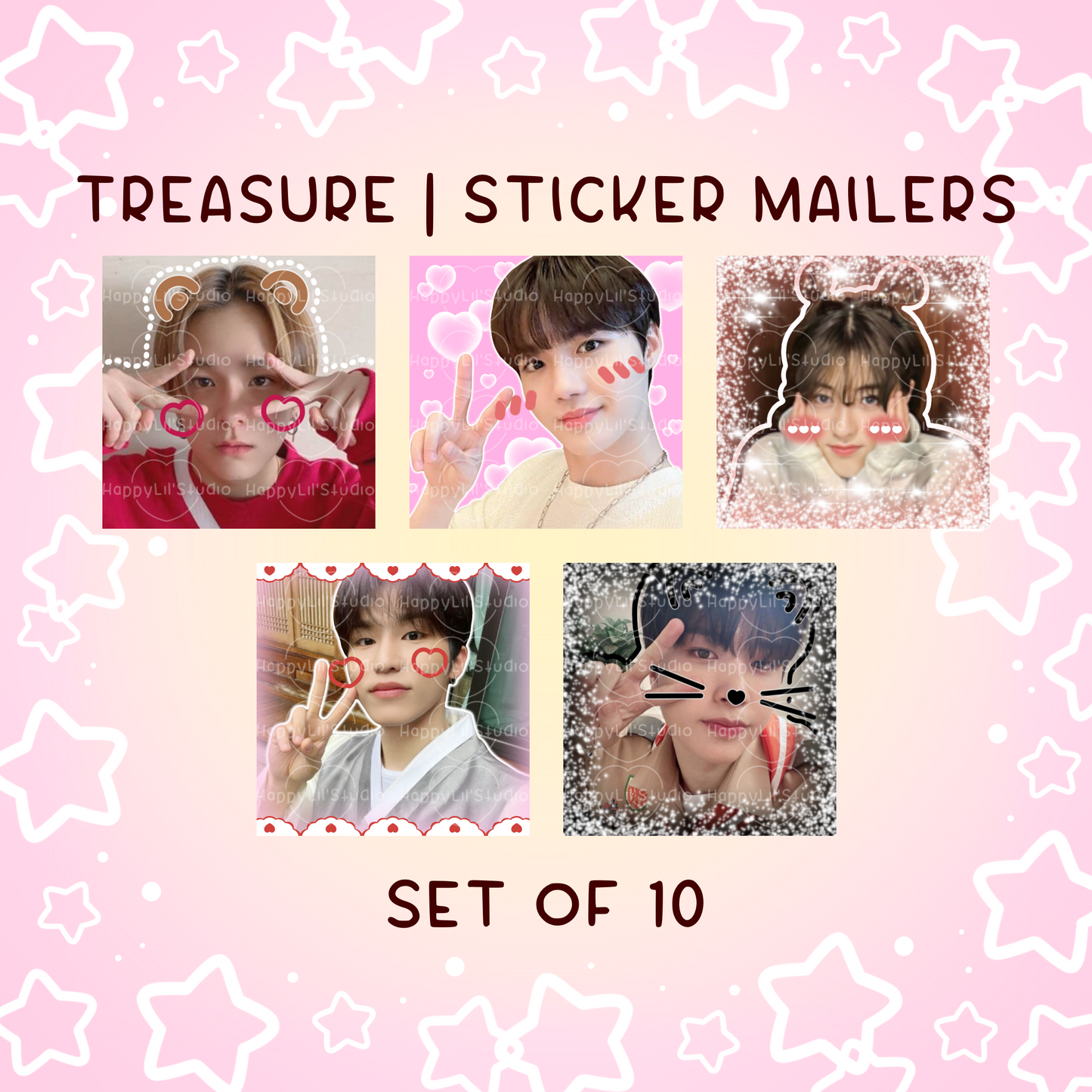 TREASURE Sticker Mailers | Set of 10 | Kpop Stickers