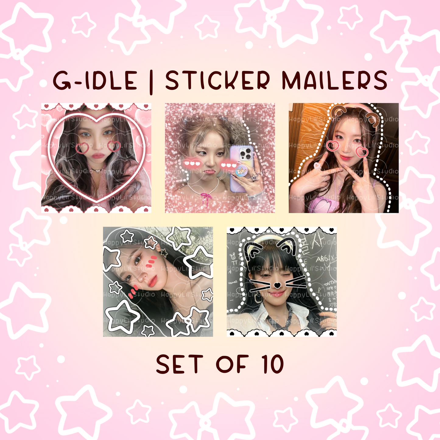 (G)I-DLE Sticker Mailers | Set of 10 | Kpop Stickers