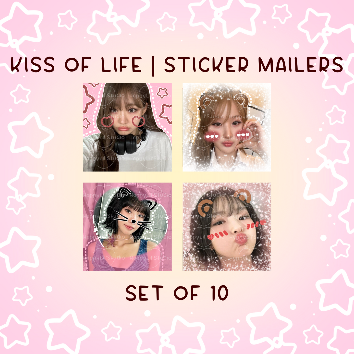 KISS OF LIFE Sticker Mailers | Set of 10 | Kpop Stickers