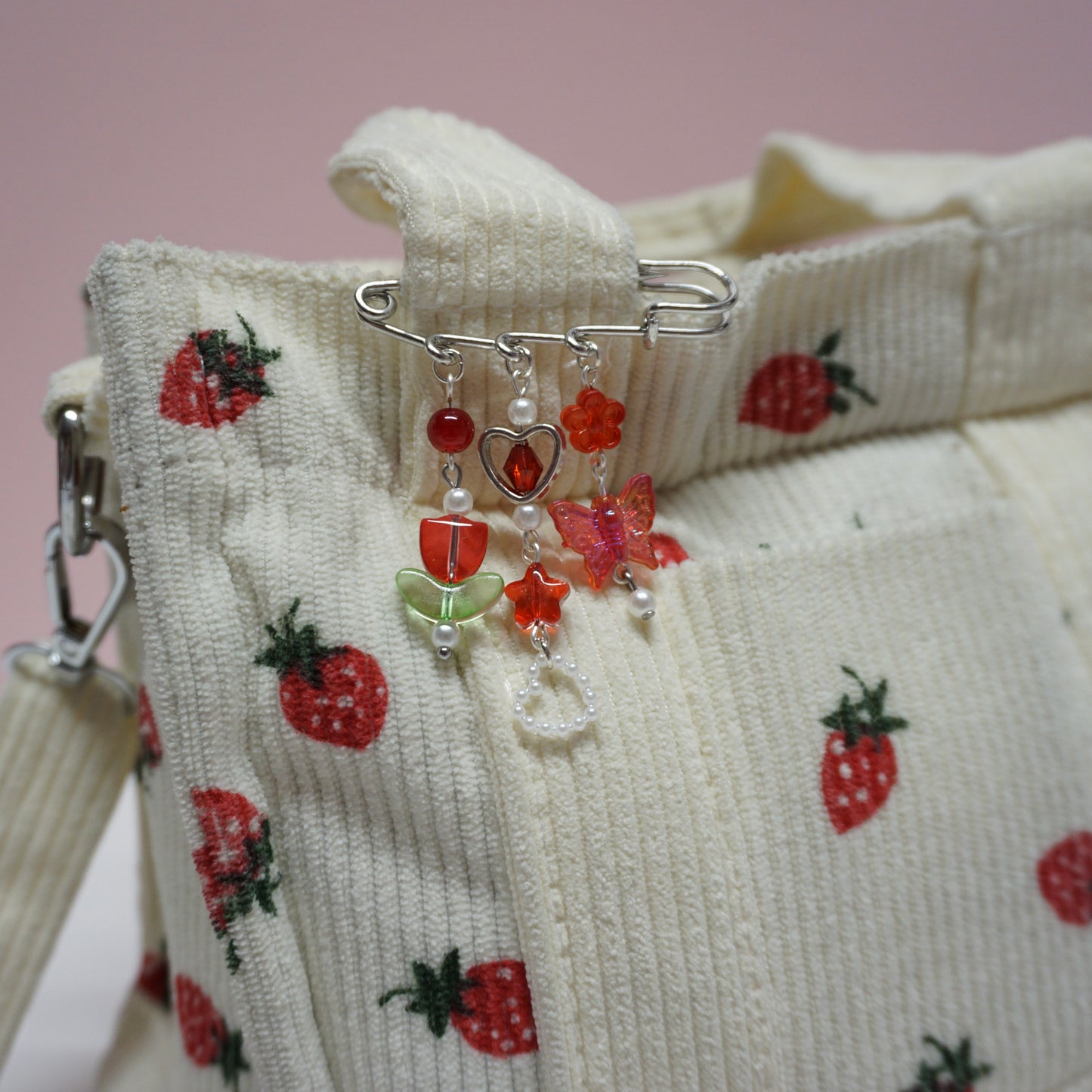 'Red Flower' Bag Pins