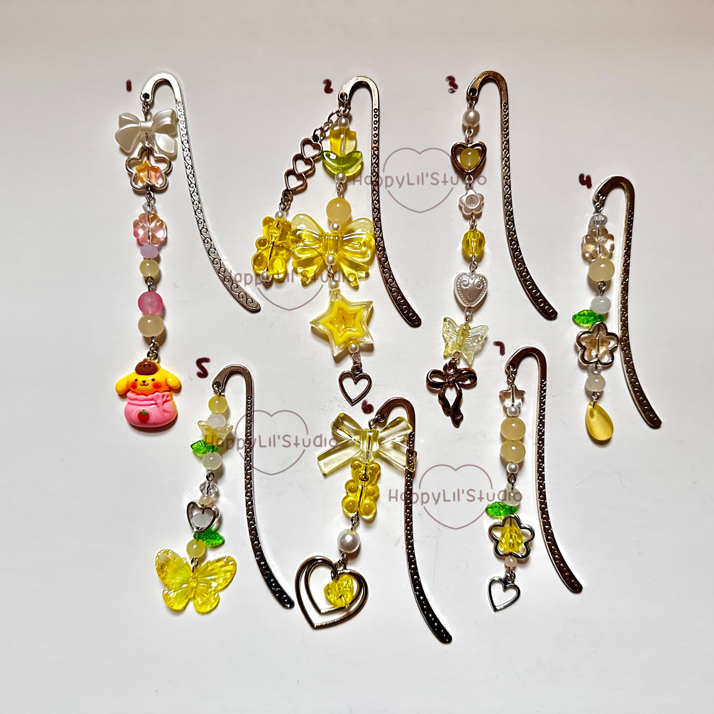 Yellow Flower Dangle Bookmarks