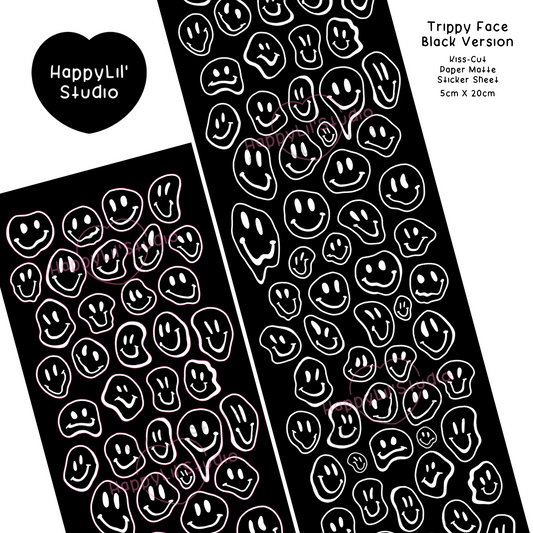 Trippy Face Paper Matte Kiss-Cut Deco Sticker Sheet