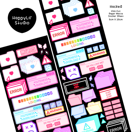 Hacked Paper Matte Kiss-Cut Deco Sticker Sheet