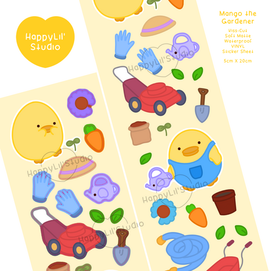 Mango the Gardener Soft Matte Waterproof Vinyl Kiss-Cut Deco Sticker Sheet