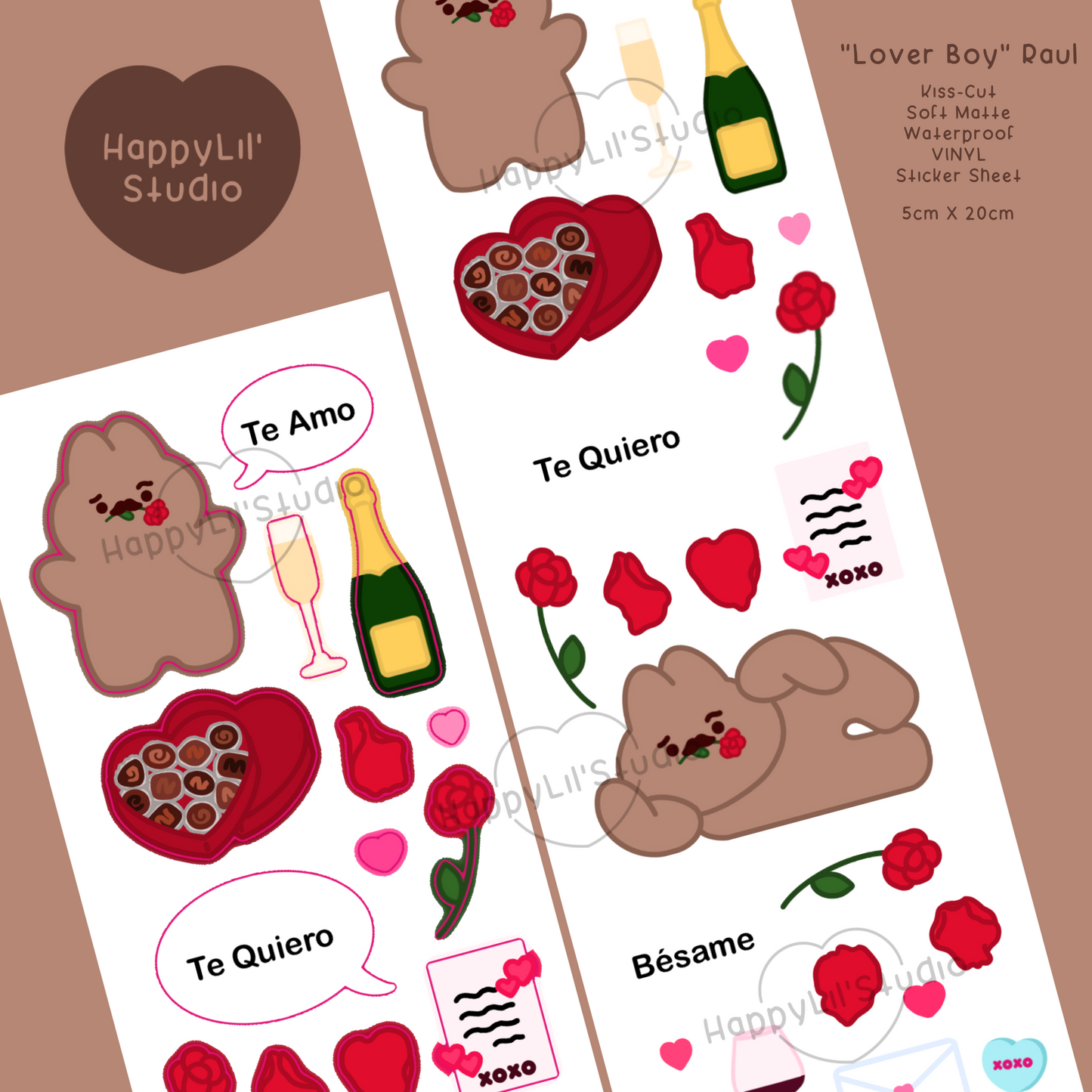 "Lover Boy" Rául Soft Matte Waterproof Vinyl Kiss-Cut Deco Sticker Sheet