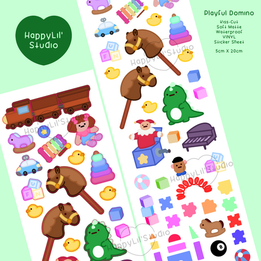 Playful Domino Soft Matte Waterproof Vinyl Kiss-Cut Sticker Sheet