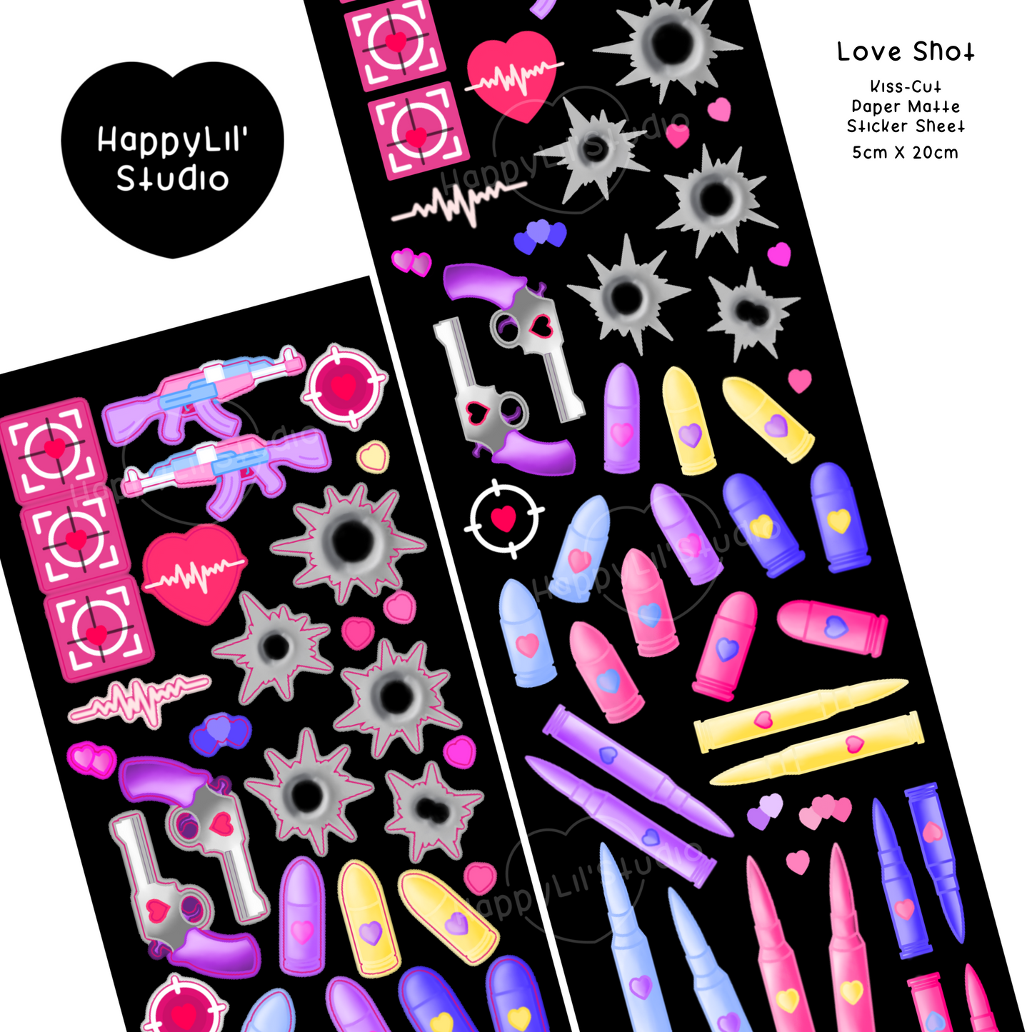 Love Shot Paper Matte Kiss-Cut Deco Sticker Sheet