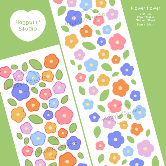 Flower Power Paper Matte Kiss-Cut Deco Sticker Sheet