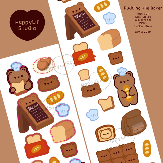 Pudding the Baker Soft Matte Waterproof Vinyl Kiss-Cut Deco Sticker Sheet