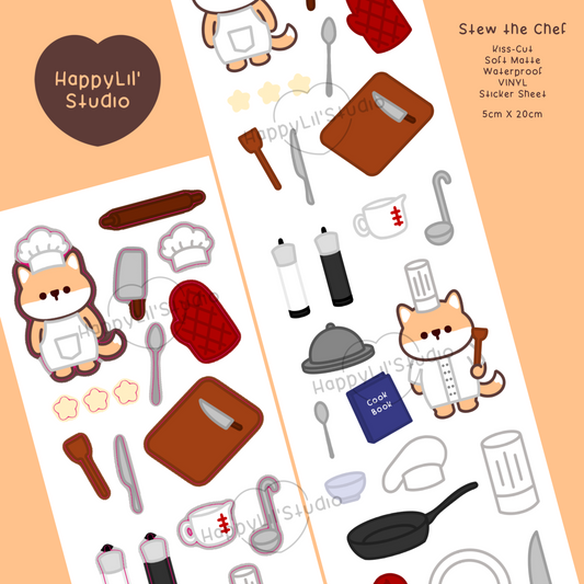 Stew the Chef Soft Matte Waterproof Vinyl Kiss-Cut Deco Sticker Sheet